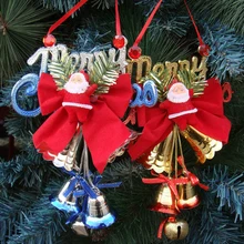 Рождественская елка, колокольчики, подвесное украшение, кулон, буквенный лист, Рождественский фестиваль, год, вечерние, сделай сам, аксессуары для рукоделия, 3 вида цветов
