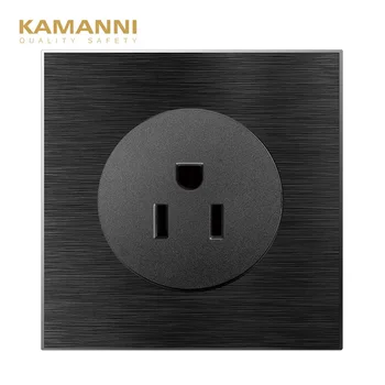 

KAMANNI Home Improvement American Sokcet Black/Gold 13A US Standard recessed socket Wall Socket L77 Series AC 220V