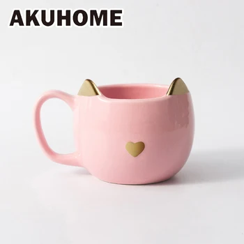 

Creative Ceramic Mug Wiuth Handgrip Cute Cartoon Cat Cup 3d Three-dimensional Relief Animal Ceramic Cat Cup Milk Coffee Mugs