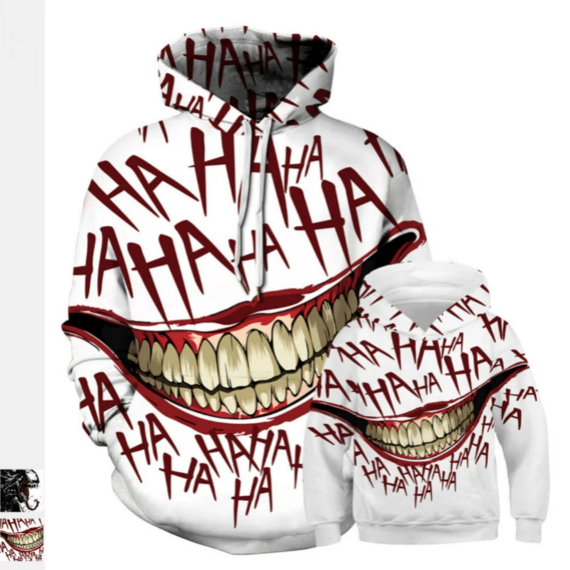 

Hoodie for Mother Father and Kids Baseball Costume for Halloween Printing Casual Jacket Loose Outer Clothing Autumn Winter Coat