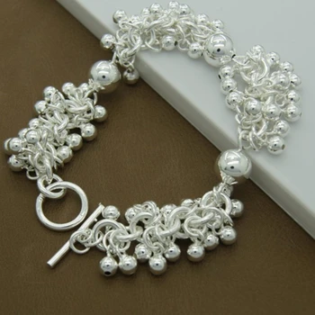 

High Quality 925 Bracelet Silver Jewelry Round Circle Charm Bracelets For Women Men Trendy Jewelry