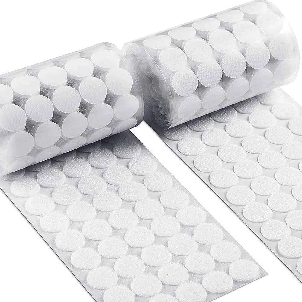 10mm Hook And Loop 250 Pairs Diameter Self Adhesive Round Velcro Self-adhesive White Dots-500PCS Strap | Дом и сад