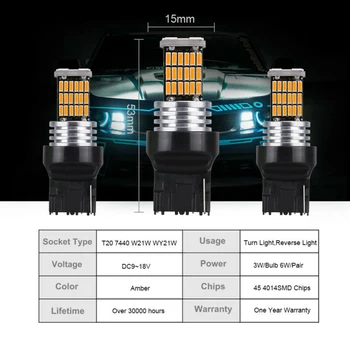 

Lamp LED Lights Bulbs Car Auto Amber DC9V-18V Reversing Turn signals Set
