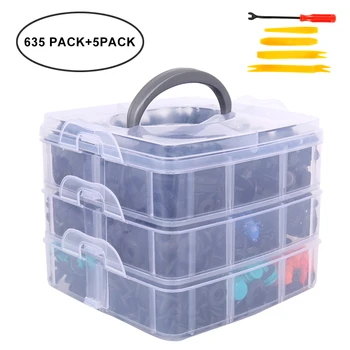 

635pcs Auto Fastener Clip Mixed Car Body Push Retainer Pin Bumper Door Trim Panel Rivet Retainer Fastener Kit repair Accessories