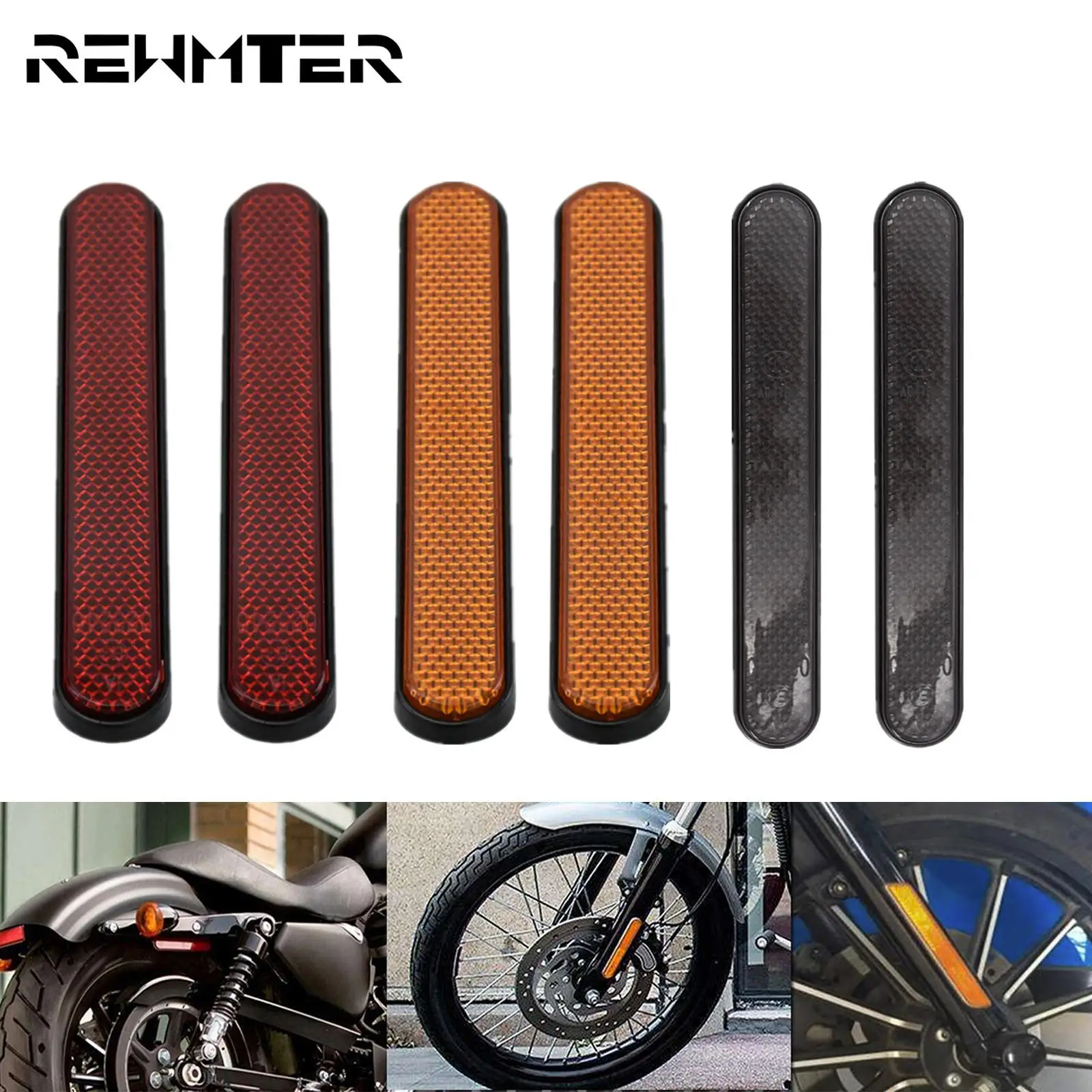 

Motorcycle Front Fork Reflector Sticker Lower Legs Slider Safety Warning Red/Orange/Grey For Harley Sportster XL Softail Touring
