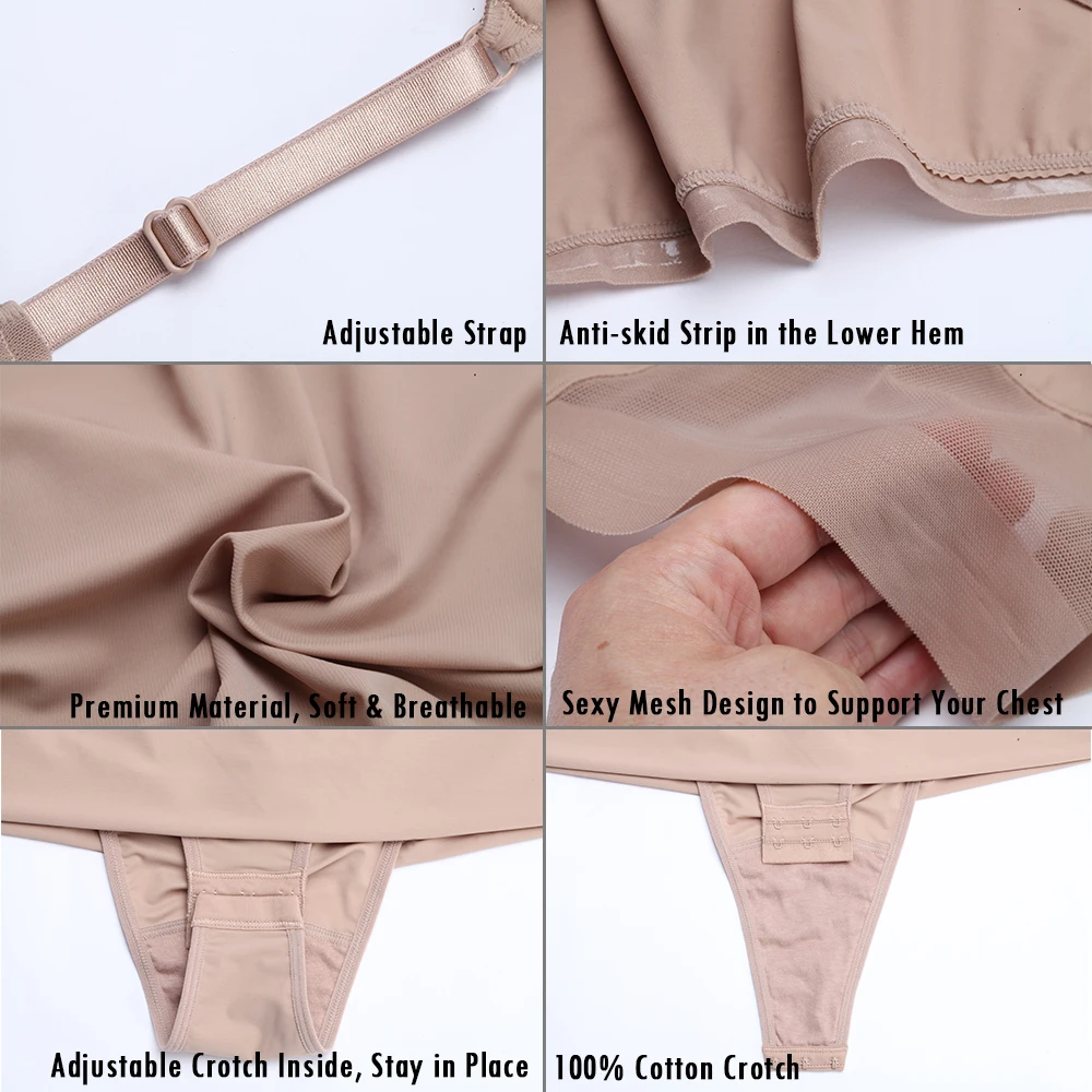 Женское Утягивающее нижнее белье платье комбинация с подкладкой сексуальное