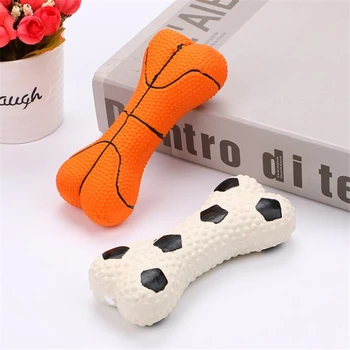 

Pet Dog Toys Bone-shape Toothbrush Brushing Chew Toy Stick Teeth Cleaning Oral Care Basketball Soccer Printed