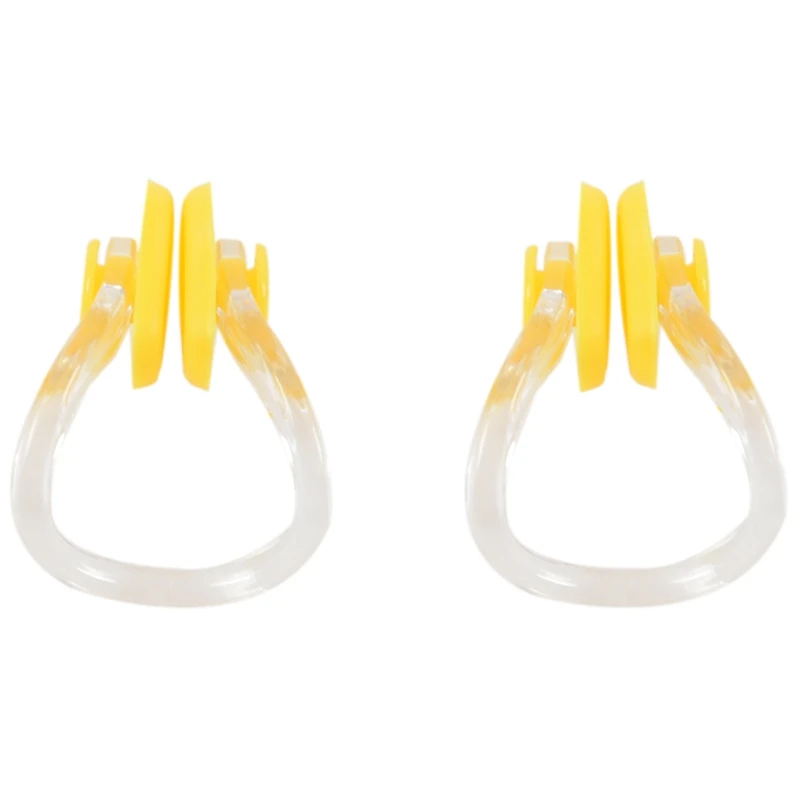 

Yellow Clear Rubber Diving, Swimming Swimming Nose Clip Protection 2 Pcs