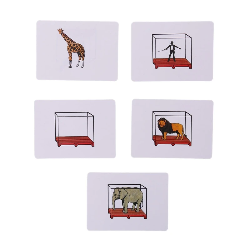 

New Funny Circus Magic Toy Animals Cage Cards Magic Tricks Easy Play Kids Toy