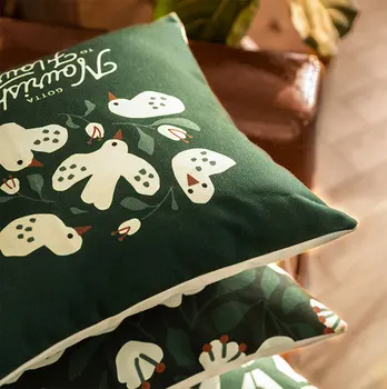 

Free Shipping!Cute green bird flower geometric square throw pillow/almofadas case 43 adult teen child,cushion cover home decore