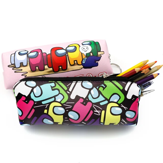 AMONG US Game Pencil Case High Capacity Pen Bags Anime Cute Spaceman Pencil Bags for Girls