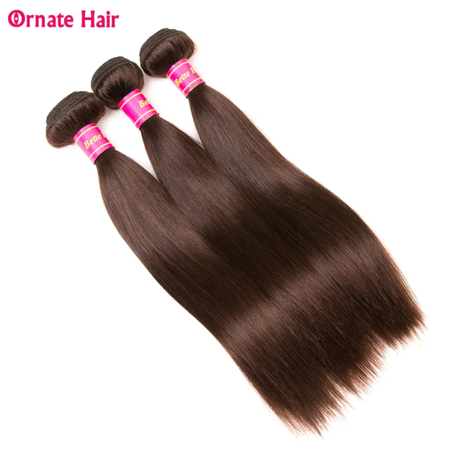 Pre-Colored Straight Hair Bundles Brazilian Hair Weave Bundles 100% Human Hair Bundles Weave Non-Remy Middle Ratio 2#