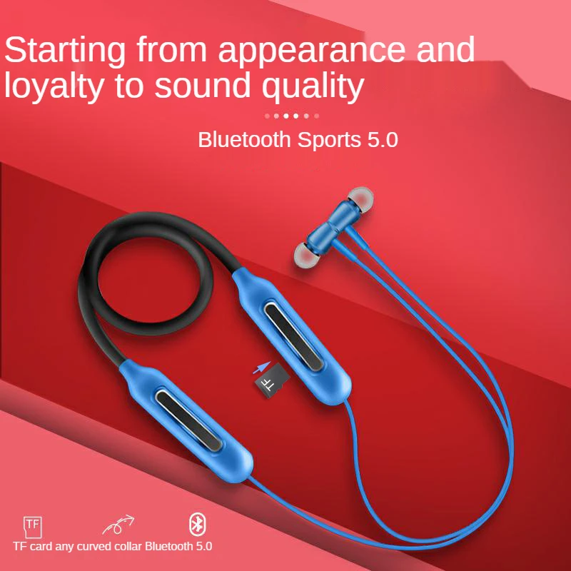 

Neck hanging sports Bluetooth headset mobile phone magnetic suction neck hanging wireless bilateral stereo Earphones
