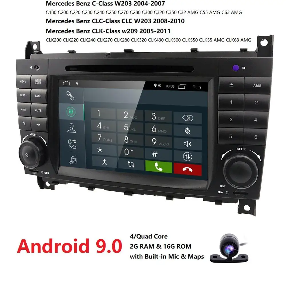 Perfect 2 Din Android 9.0 GPS Multimedia Car Radio For MercedesCL Mercedes Benz-Class w203 ,MercedesCL Mercedes Benz CLC Class screen Na 2