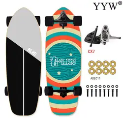 7 Plies 29.5inch  Surf Skateboard Skating Abec-9 Smooth Sliding Trucks Ski For Outdoor Trainning Board Complete Maple Wood Adult