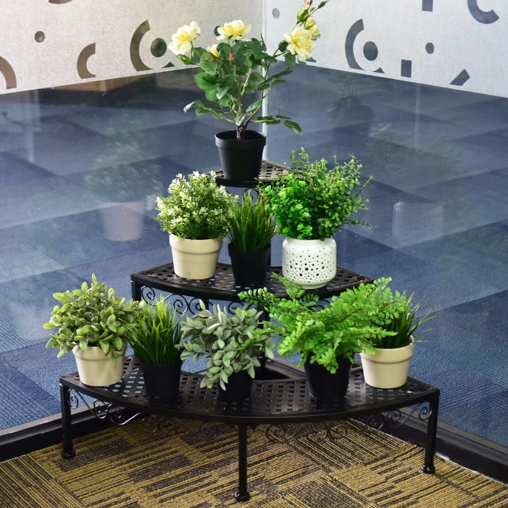 Garden 3 Tier Corner Flower Metal Plant Stand Indoor Outdoor Pot Pots Rack Shelf Display Stair Step Ladder Home Furniture Op3340 Plant Shelves Aliexpress
