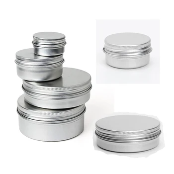 

20 x Empty Cosmetics Pot Lip Balm Aluminum Jar Container Screw Cap 15ml
