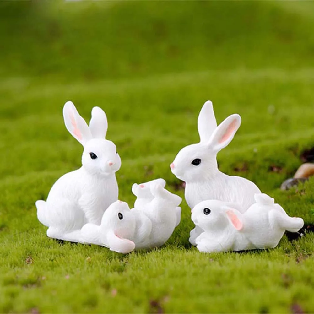 1 шт., 12 стилей, милый кролик, Пасхальная миниатюрная фигурка животного, полимерное ремесло, мини-украшение для сказочного сада, товары для декора