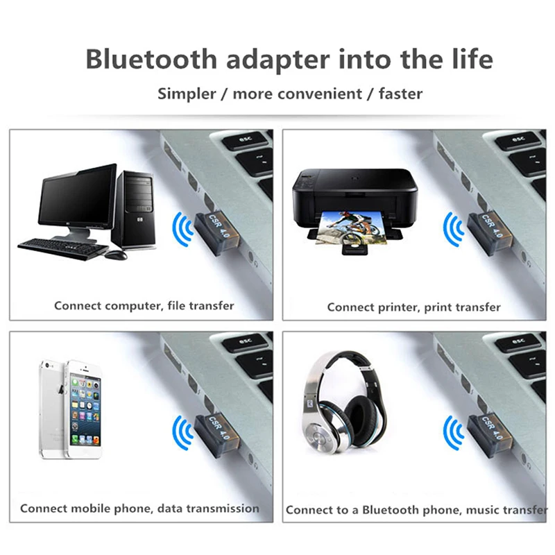 Беспроводной USB Bluetooth приемник передатчик Bluetooth 4,0 ключ Музыкальный Звуковой адаптер Bluetooth аудио адаптер для компьютера ноутбука