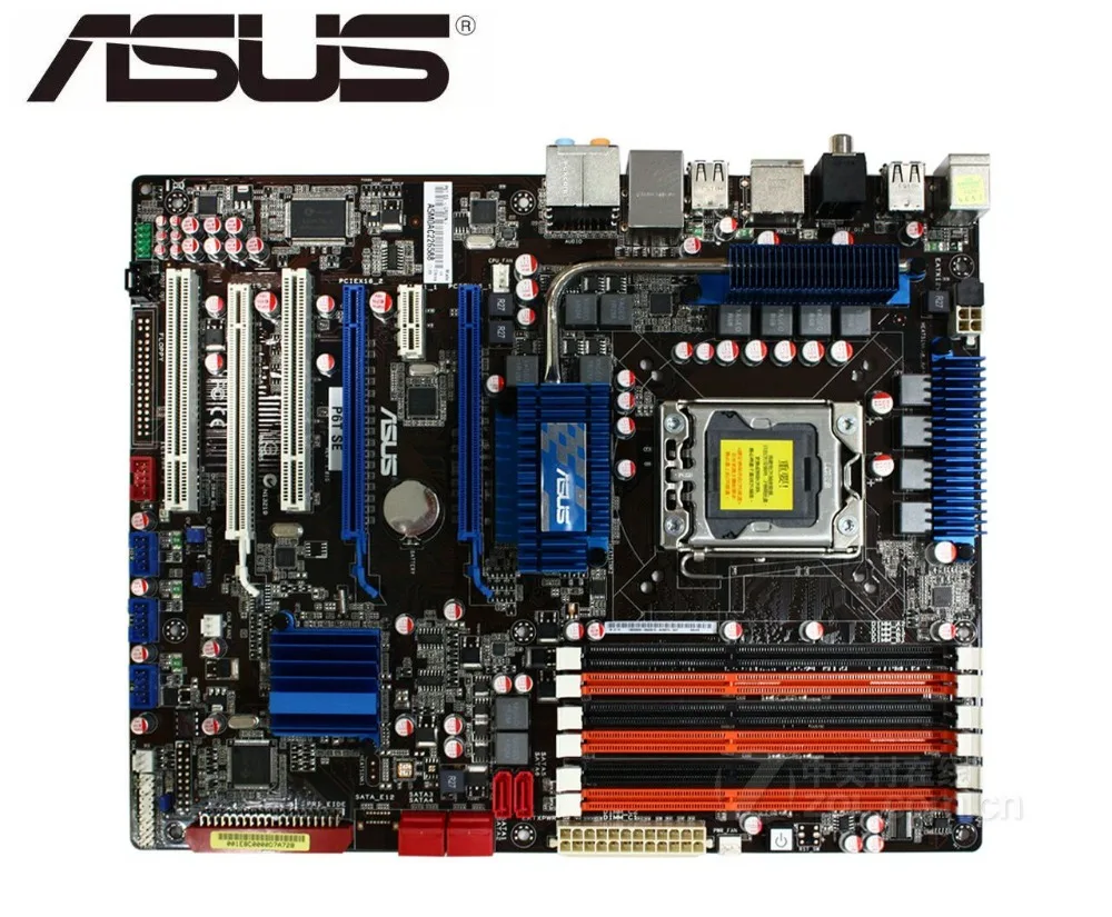 Оригинальные платы для ASUS P6T SE DDR3 LGA 1366 USB2.0 SATA II 24 ГБ X58 рабочего Материнская плата Бесплатная доставка