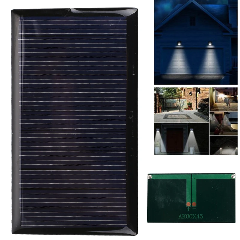

Solar Panel 5.5V 75MA 0.4W Outdoor DIY Solar Cell Garden Light Polysilicon Solar Charger Pane Mini Battery