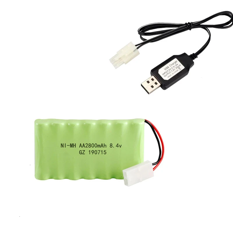 Модель M) Ni-MH 8,4 v 2800mah батарея+ USB зарядное устройство для радиоуправляемых игрушек автомобиль Танк Поезд Робот Лодка пистолет AA 8,4 v перезаряжаемый аккумулятор - Цвет: Navy Blue