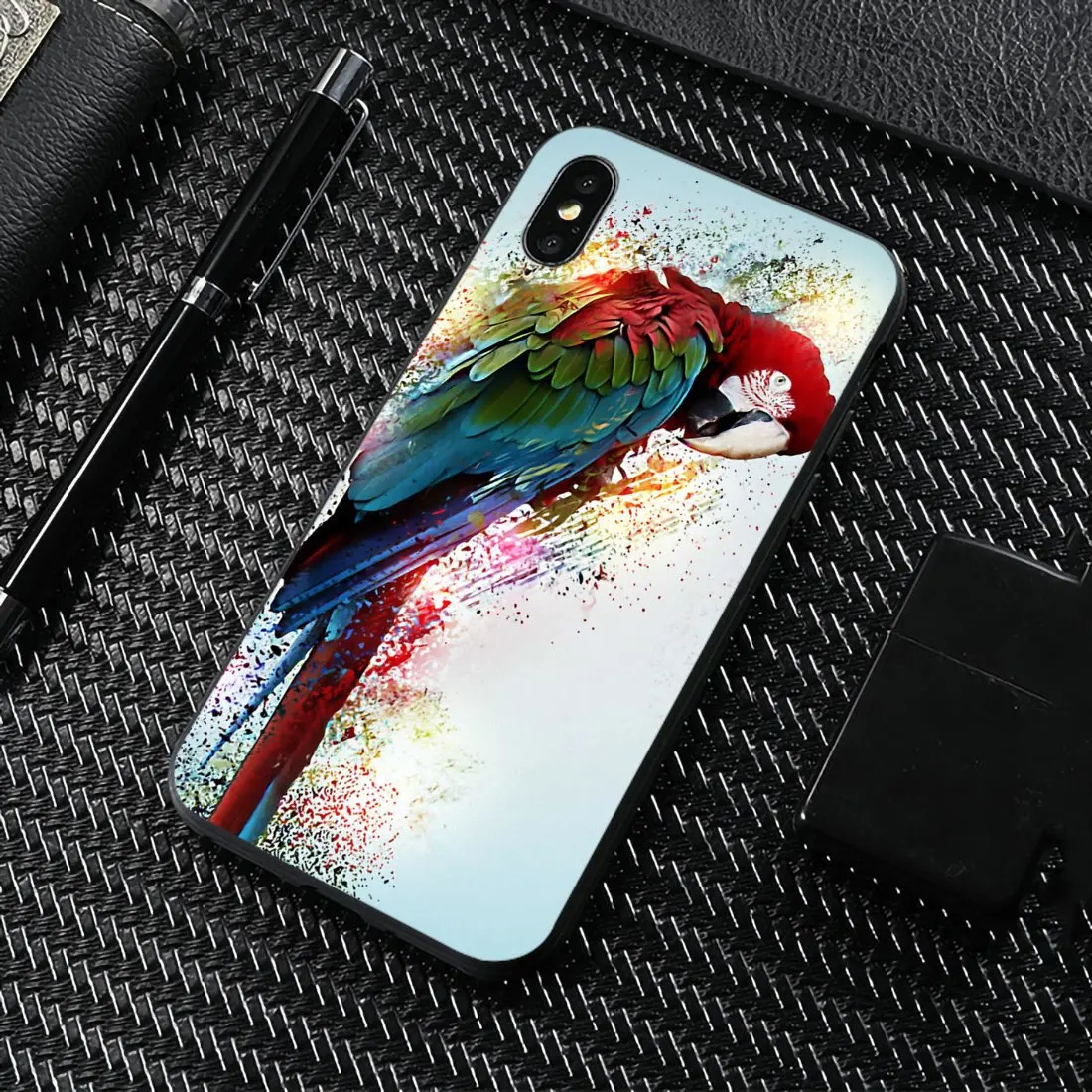 ТПУ силиконовый чехол цветной Ringneck Parrot Art bird paper для Samsung Galaxy J1 J2 J3 J4 J5 J6 J7 J8 Plus 2018 Prime
