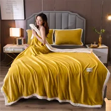

Plain Color Thicken Flannel Warm Blanket Velvet Duvet Cover Without Pillowcases Home Bed Linens Twin Queen Kings Comforter Cover