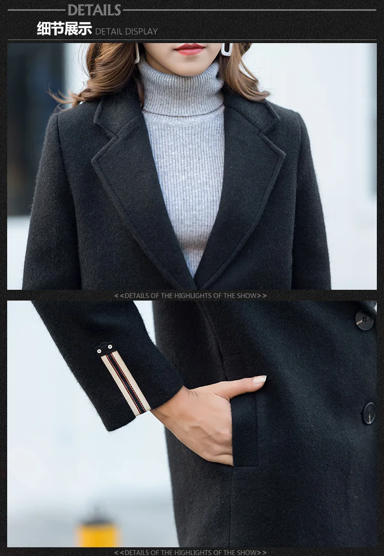 Осенне-зимние короткие сапоги только ni шерстяное пальто для похудения Slim Fit фотосессии с моделью