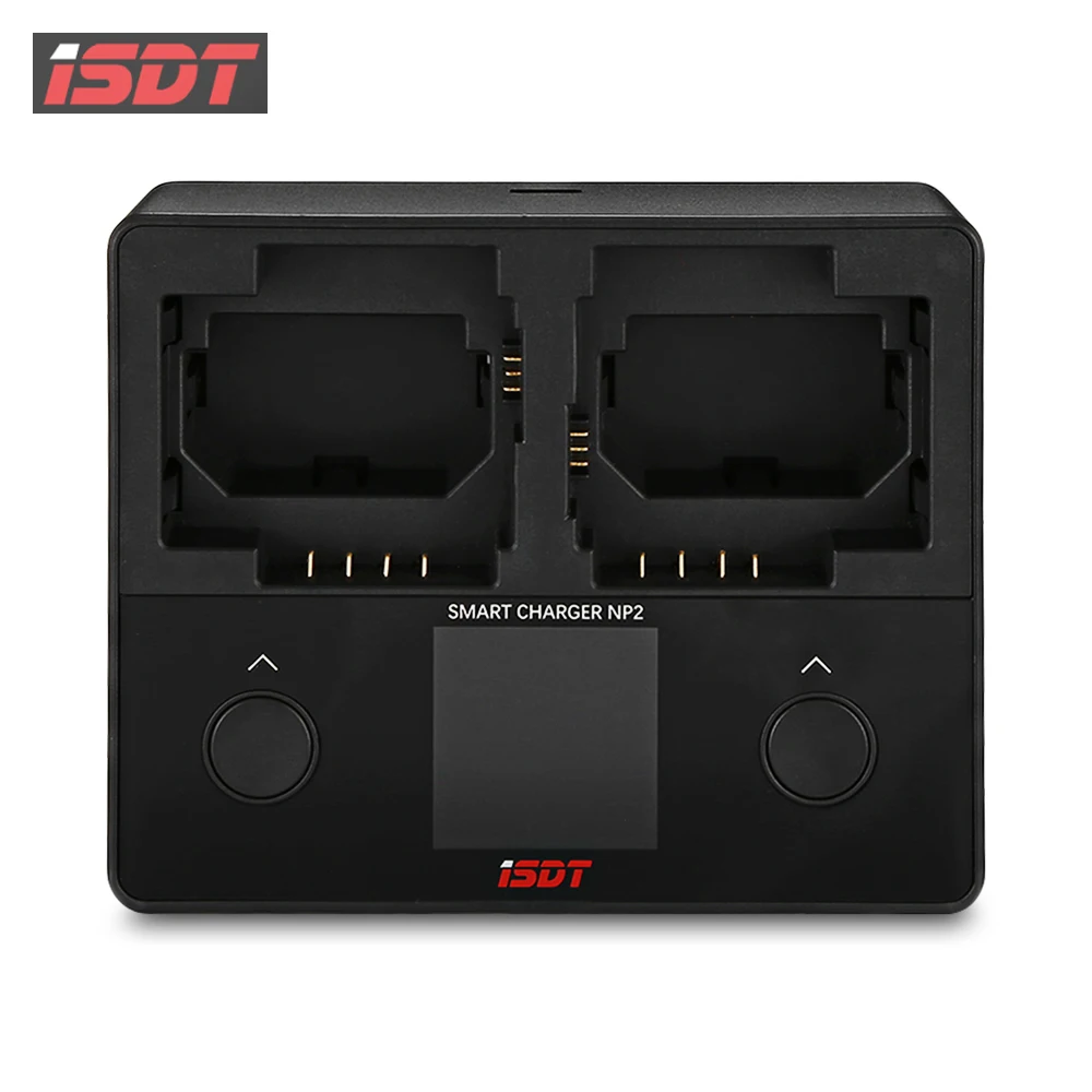 2019 New ISDT NP2 18W DC Dual Channel IPS LCD Charger For Sony Camera Battery Independent Dual Channels Hybrid Quick Charger