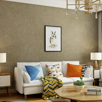 

WallpaperSimple Modern Non-Woven Plain Plain Wallpaper Living Room Bedroom Warm Background Wall Hotel Engineering