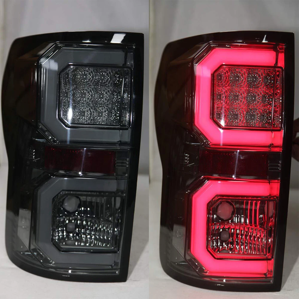 2 шт. светодиодный задний фонарь 2007-2013 года черного Дымчатого Цвета стиль для TOYOTA Tundra с поворотным сигналом парковки заднего света