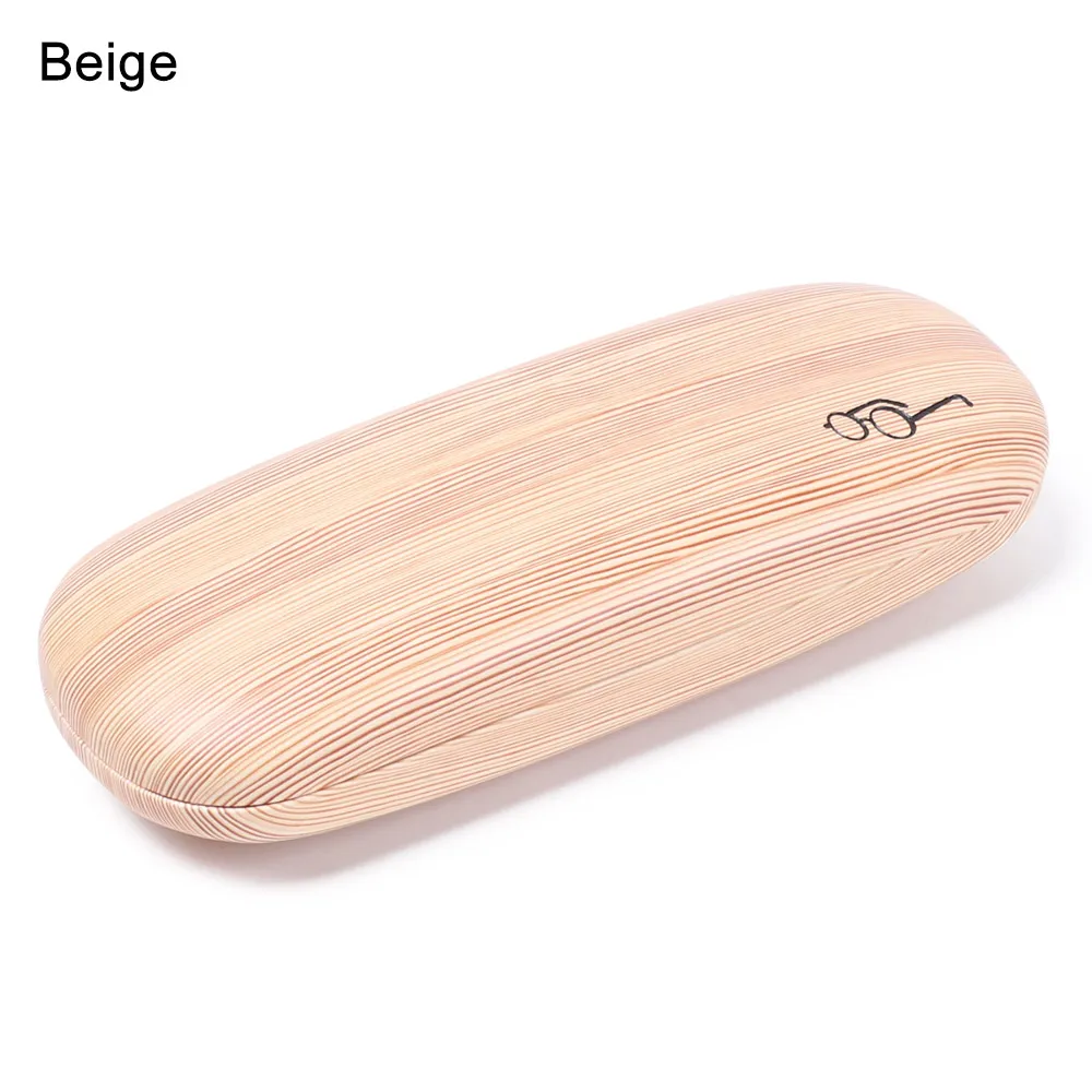 beige 1 шт. Модный женский мужской портативный деревянный футляр для очков, винтажный Жесткий кожаный футляр для очков, очки с логотипом, аксессуары для очков - Цвет: beige