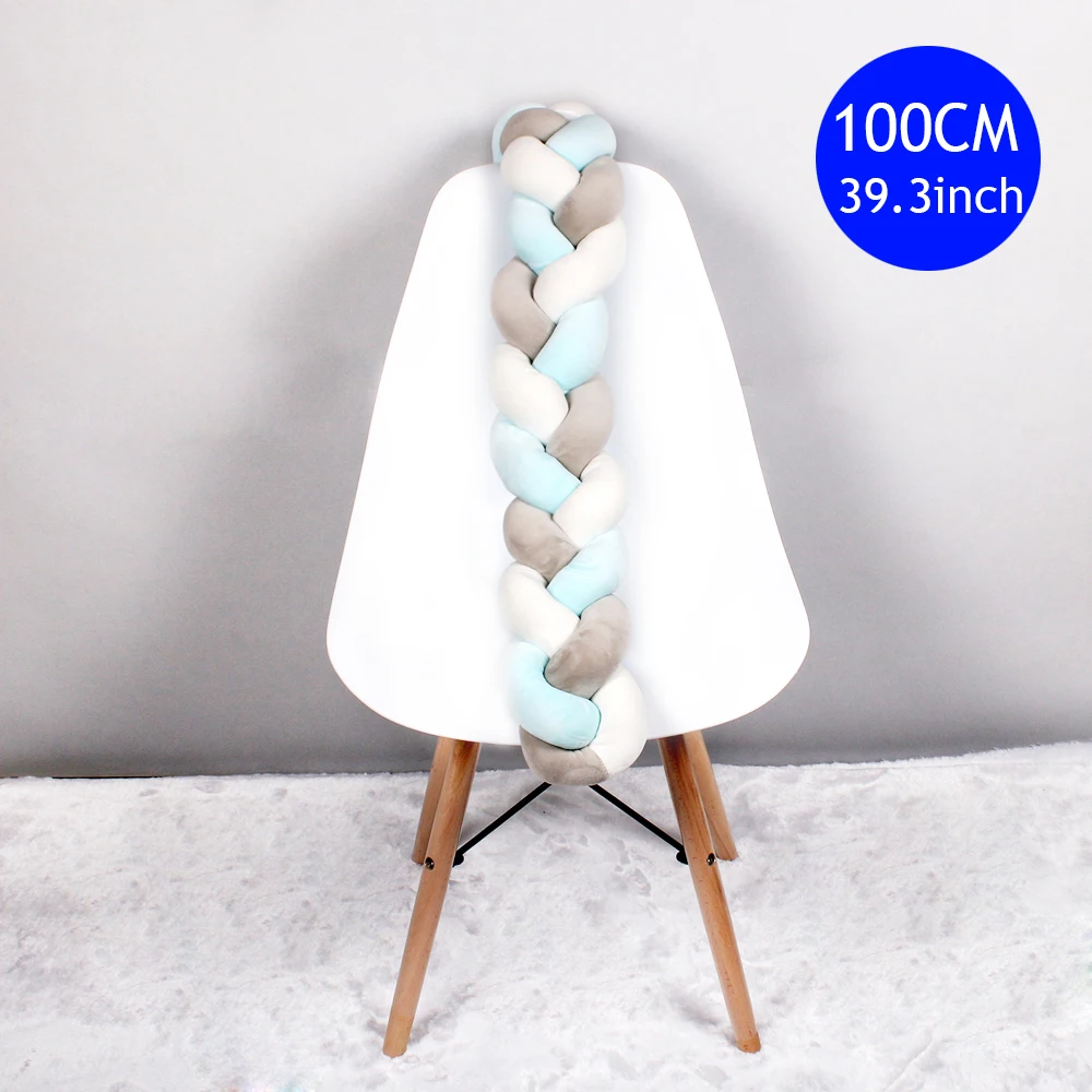 Baby Bed Bumper 1M/2M/3M Braid Knot Pillow Cushion Bumper for Infant Bebe Crib Protector Cot Bumper Room Decor - Цвет: 1M