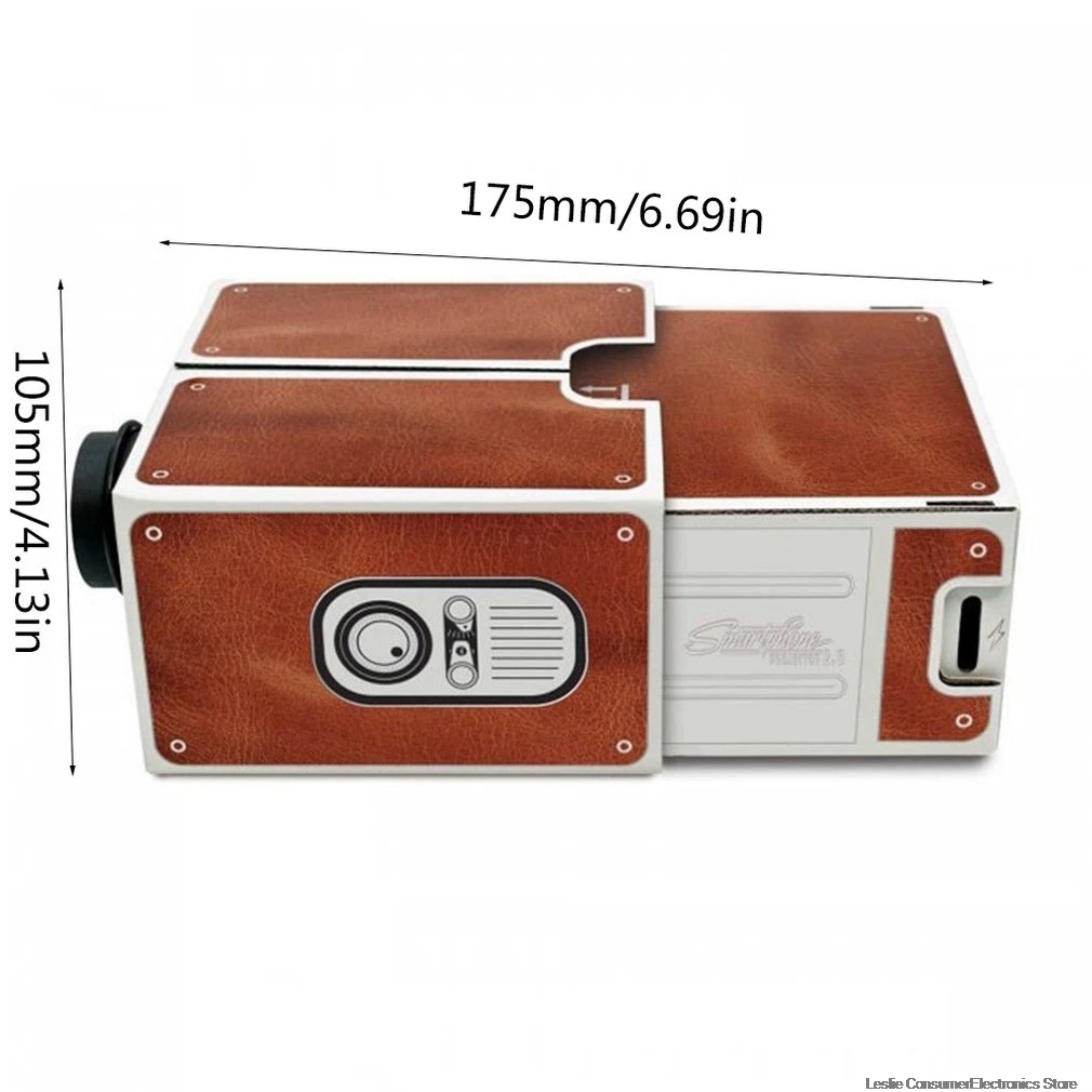 Mini Portable Cardboard Smart Phone Projector 2.0 Mobile Phone Projection for Home Theater Audio& Video Projector dropshipping