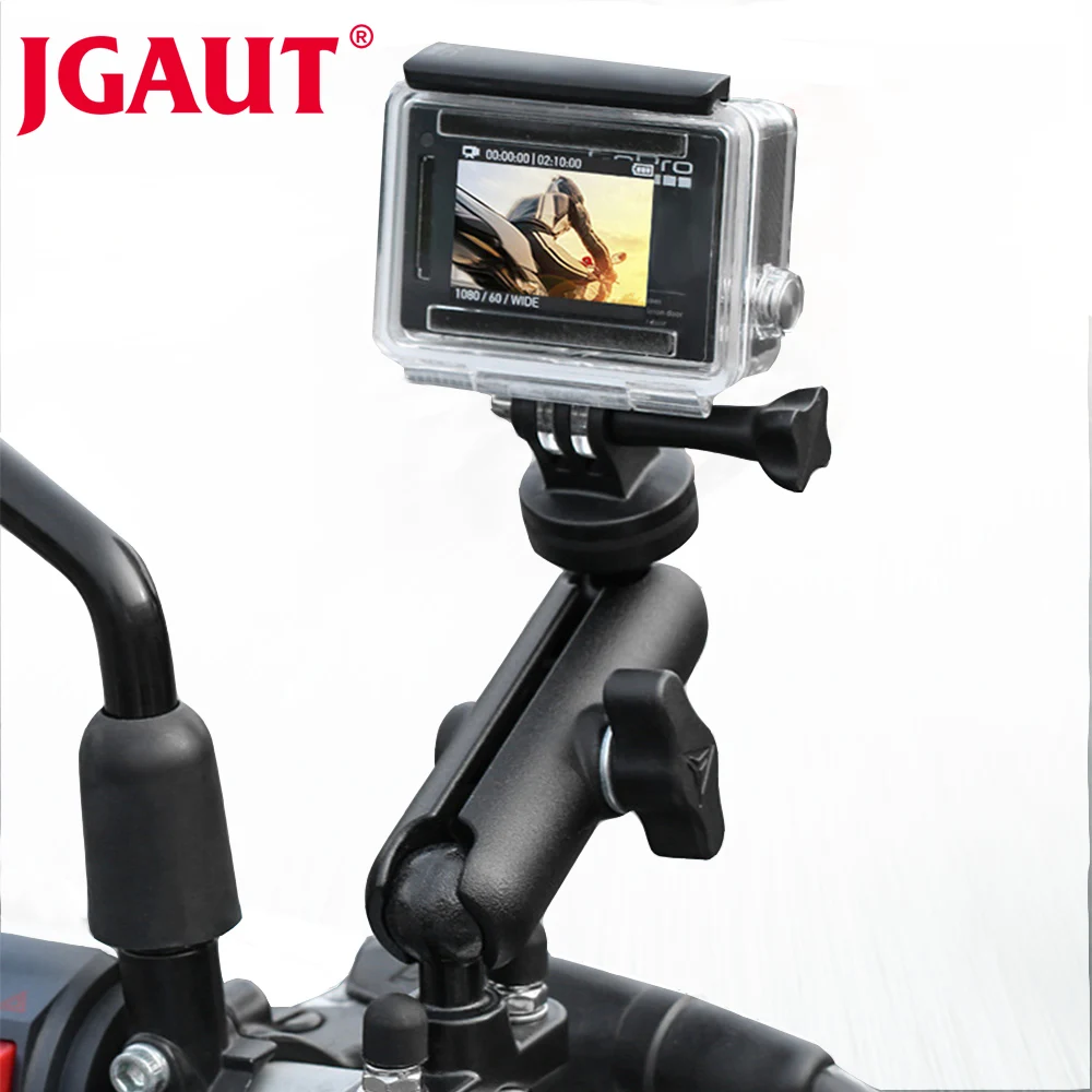 JGAUT Motorcycle Motorbike Bike Camera Holder Handlebar Mirror Mount
