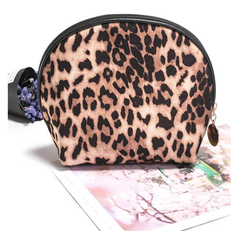 

Multifunction Travel Cosmetic Bag Leopard Print Shell Portable Hand-Held Makeup Storage Bag Large-capacity Wash Pouch New Arrive