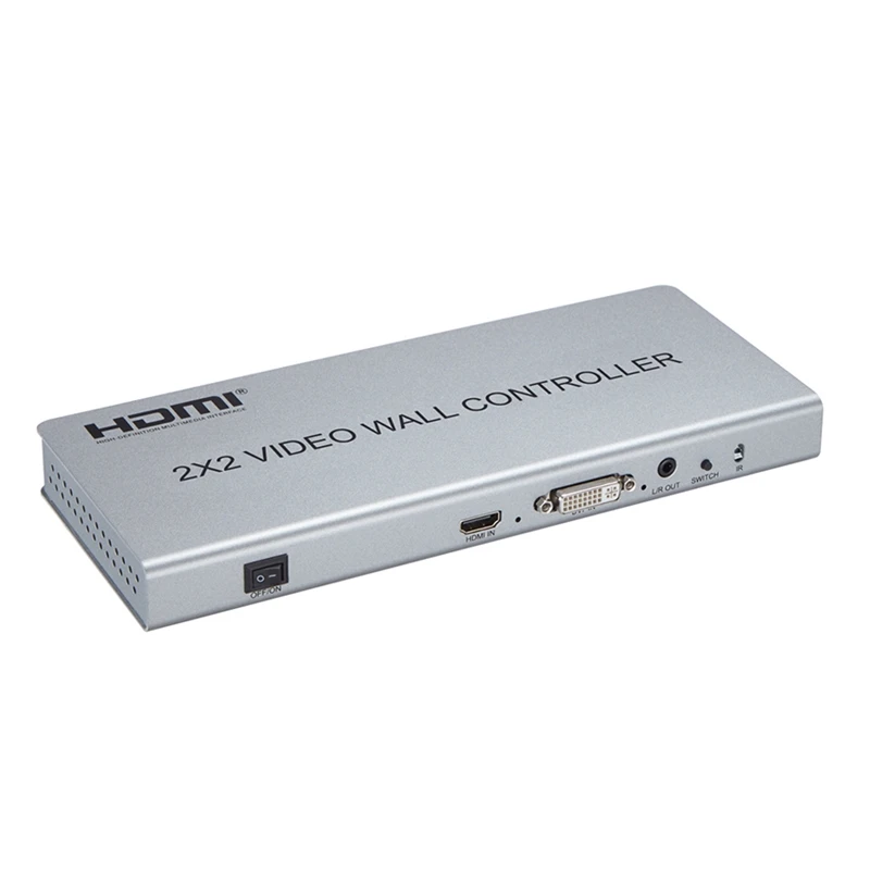 

FULL-1080P Video Wall Controller 2 x 2 Video Wall Processor Hdmi Splitter Support DVI or HDMI Input to 4X HDMI Out with Audio&RS