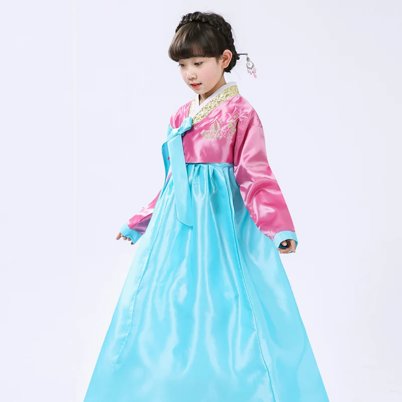 Kids color 6 Корейские платья для взрослых мальчиков, мам и дочерей, традиционный топ+ Роскошные платья Yassin в клетку с птицами - Цвет: Kids color 6