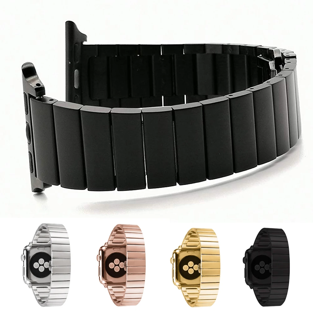Stainless Steel Band for Apple Watch 5 4 3 2 Iwatch 44mm 40mm 42mm 38mm Butterfly Clasp Strap Bracelet Accessories | Наручные часы