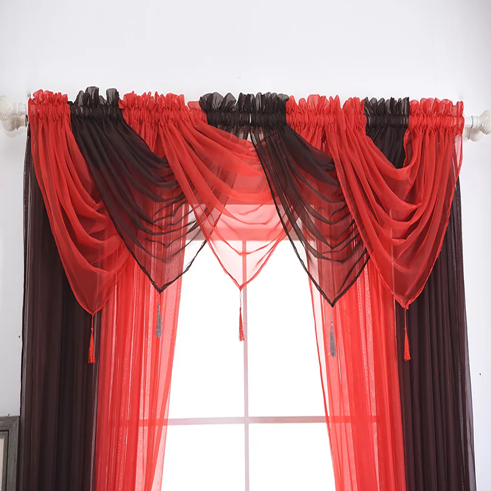 Занавеска однотонная Тюлевая дверь окна шторы с драпировкой и вставкой прозрачный шарф подзоры современная спальня гостиная шторы Cortinas HX07
