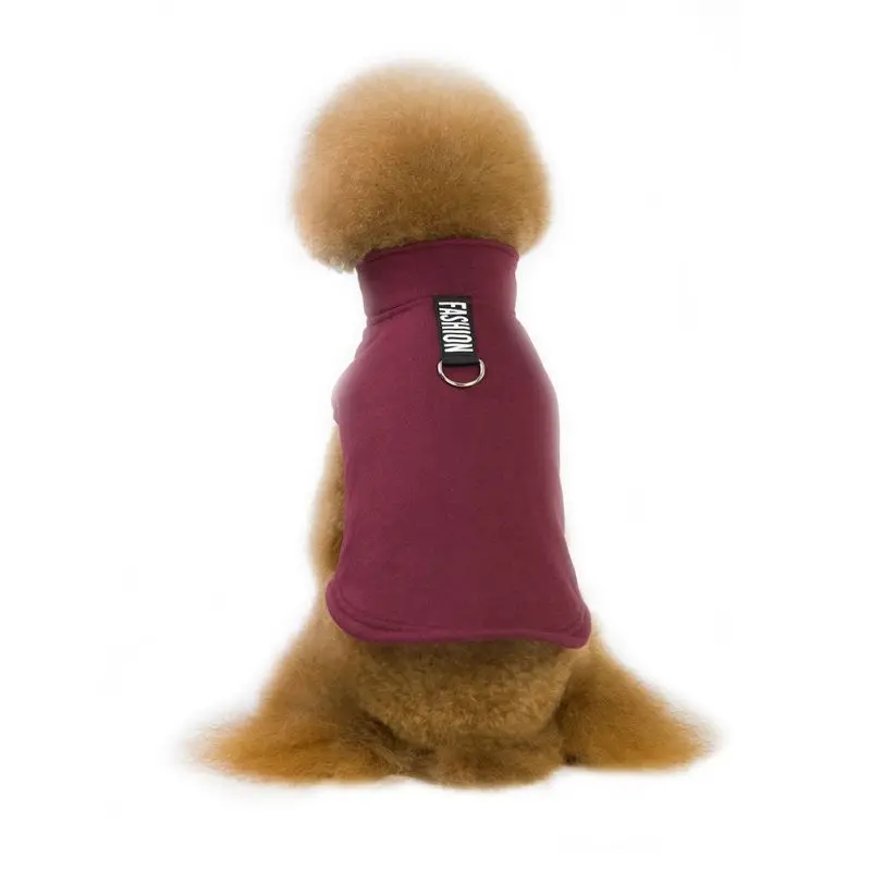 Зимняя флисовая одежда для собак, одежда для щенков, однотонная куртка для французского бульдога, костюмы мопса, куртка для маленьких собак, чихуахуа