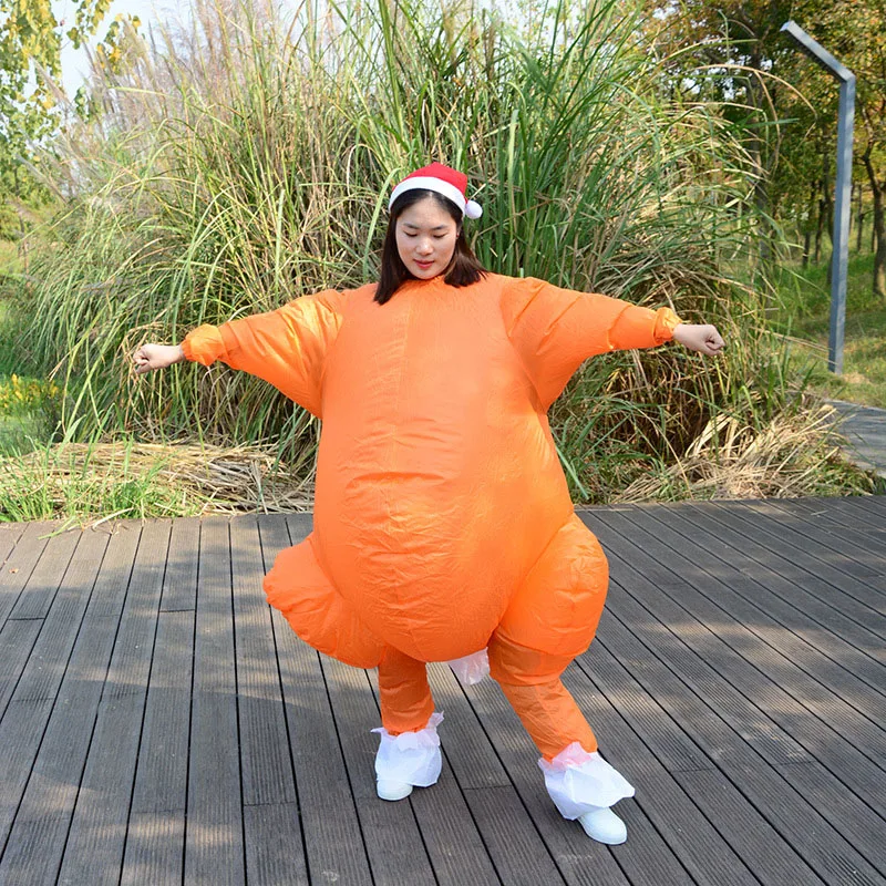 Inflatable Costume Roast Turkey Game Cloth Adult Fun Blow Up Suit Halloween Cosplay FEA889 |