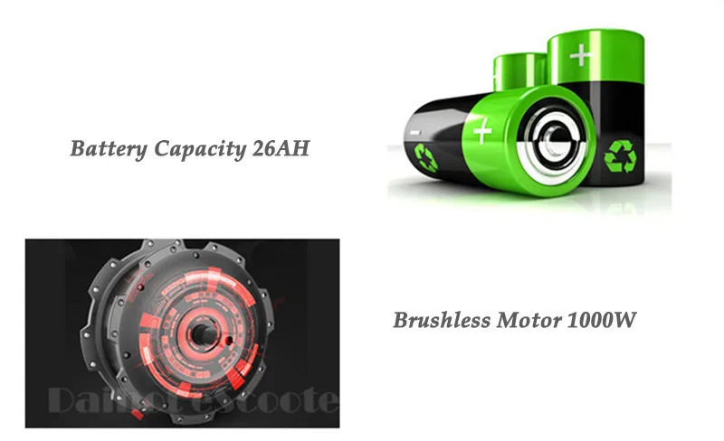 Daibot Adult Electric Bicycle Electric Scooters 11 inch Brushless Motor 1000W 48V Adult Powerful Electric Scooter With Seat      (3)