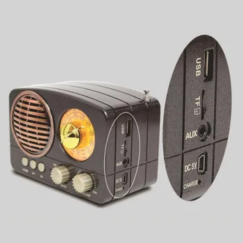 

M-161BT USB Rechargeable AM FM SW Home Bluetooth Speaker Durable Multifunction Gift TF Card Slot Portable Audio Radio Retro Mini