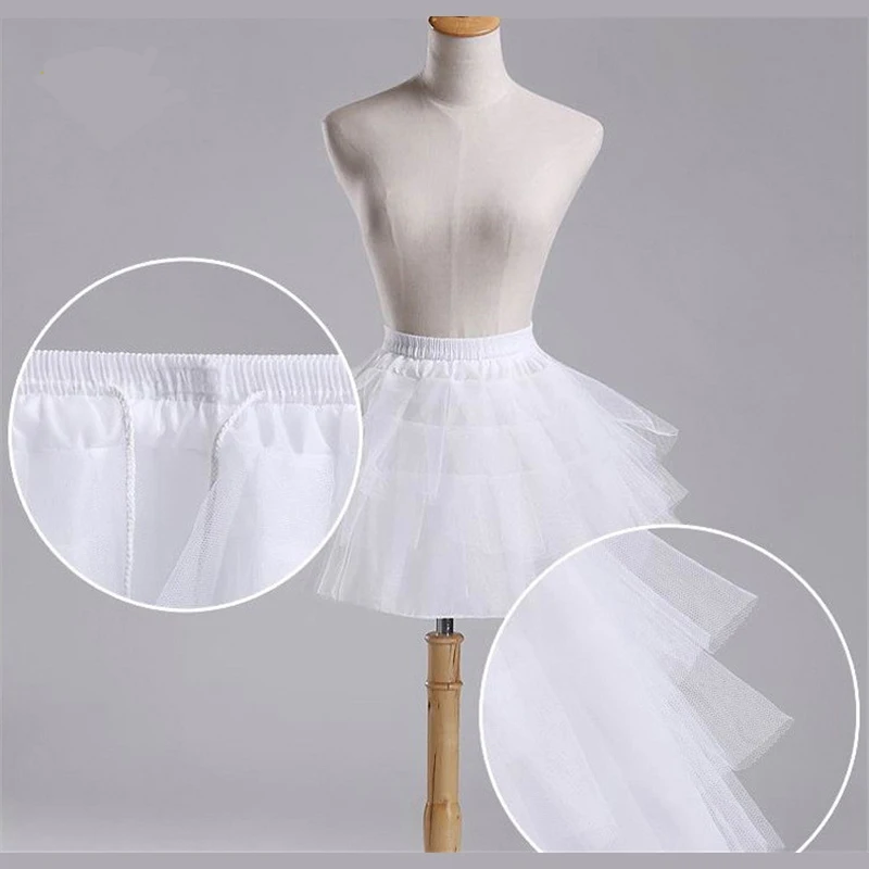 White Ballet Petticoat Tulle Ruffle Short Crinoline Bridal Petticoats Dress Kids Girls Underskirt petticoat Kids Petticoat