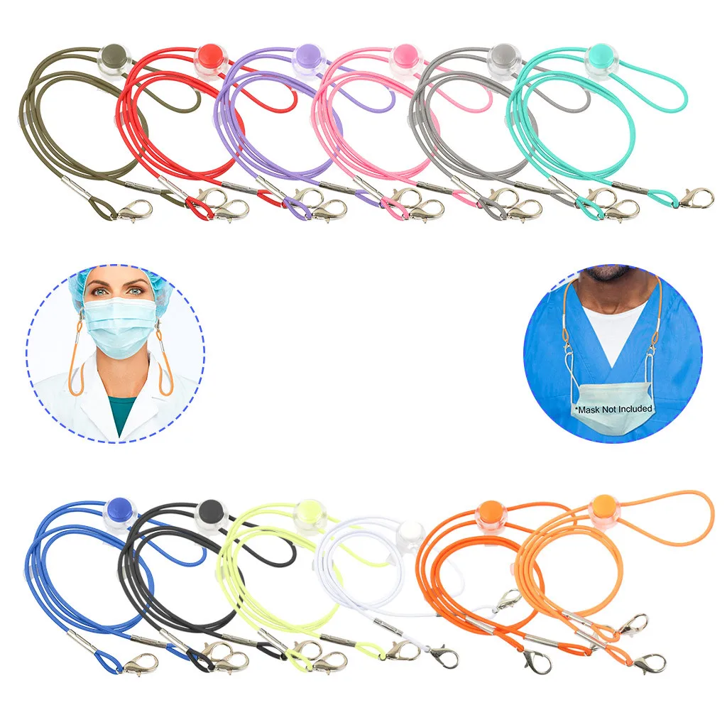 sujeta mascarillas 2Pcs Multicolor Adjustable Mask Lanyard Safety Anti-lost Holder Rope Relieve Ear Pressure | Дом и сад