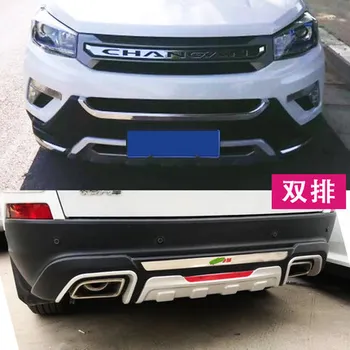 

High quality plastic ABS Chrome Front&rear Bumpers Skid Protector Molding 2pcs For changan CS75 2018 2020 (front + back)