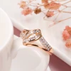 Kinel Natural Zircon Bride Wedding Ring 585 Rose Gold Fashion Cross Crystal Rings for Women Beach Party Vintage Jewelry 2022 New ► Photo 2/6
