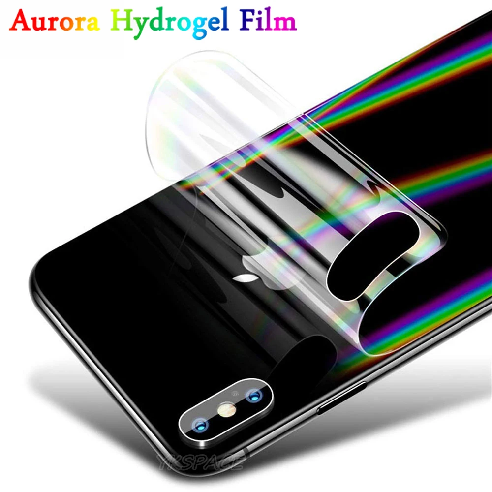 Aurora градиентная задняя мягкая Гидрогелевая пленка для iPhone X Xs MAX XR 11 Pro Max 6 6S 7 8 Plus